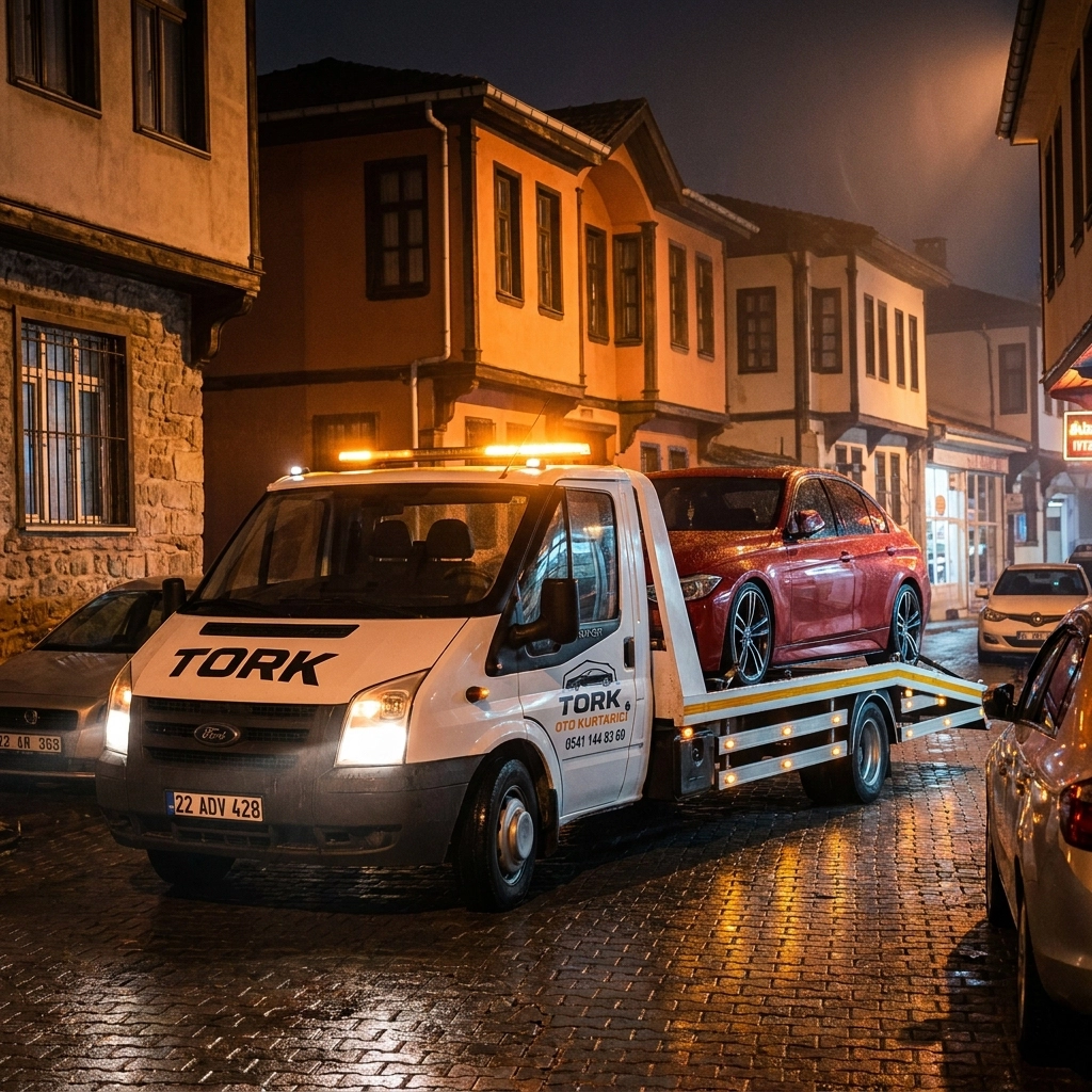 Edirne'nin tarihi sokaklarında güvenilir çekici hizmeti! Tork Oto Kurtarıcı, gece gündüz demeden her noktada yanınızda. Hızlı ve hasarsız araç taşıma için hemen arayın: 0541 144 83 69.